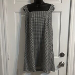 a new day Black and White Gingham Midi Dress